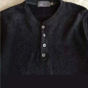 Vince wool cashmere knit Henley button up sweater